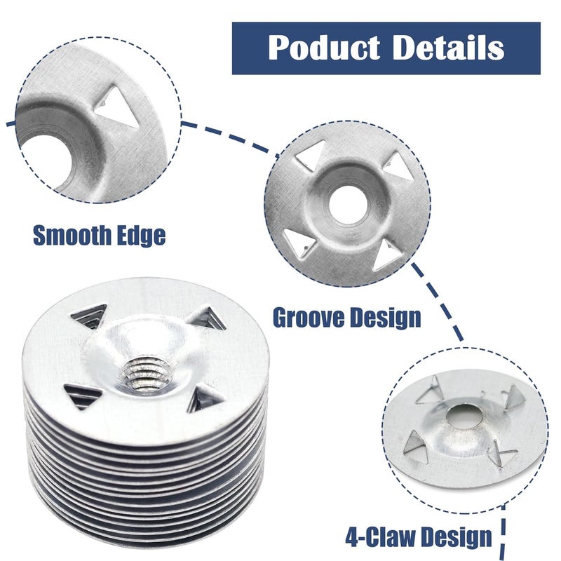 TiciKim 200 Pcs Foam Board Fasteners Kit Washers for Insulation Foam Board Panels 100Pcs 1-1/8 Inch Galvanized Steel Washer and 100Pcs Screws for Fixing Fastening and Supporting Hardware Set for Foam Board - Image 3